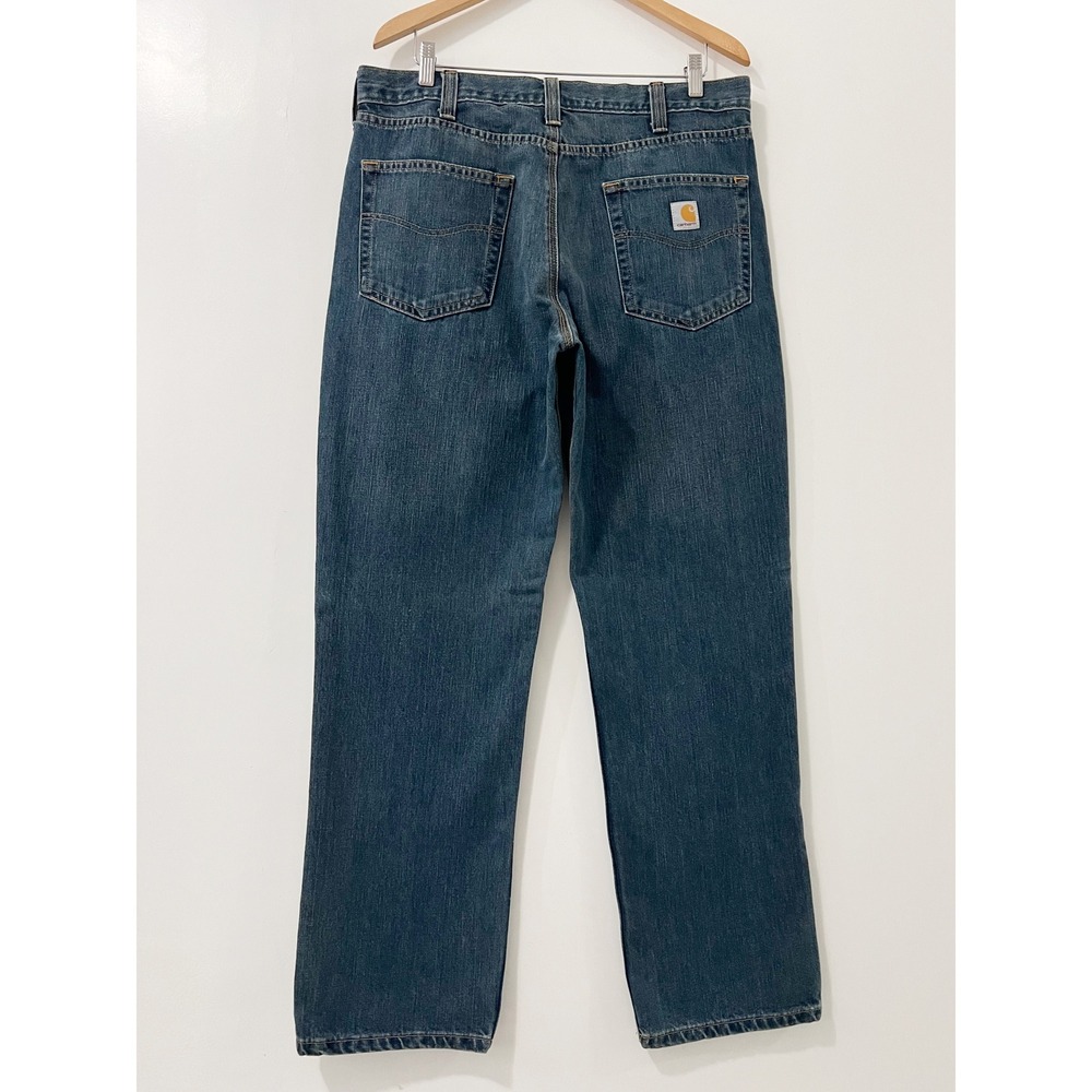 Carhartt Mens 36x32 Blue‎ Denim Straight Leg Work Pants